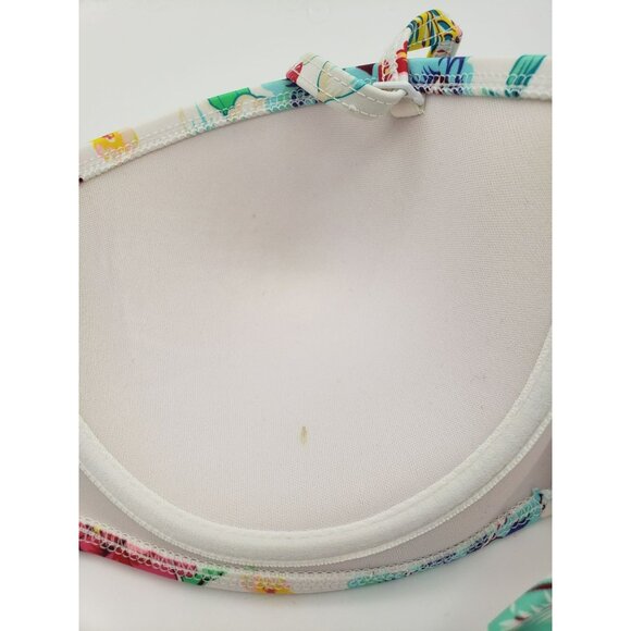 Venus Floral Bikini Top ONLY, Sz D 32DD 34D 36C, Bandeau with detachable strap, - Picture 4 of 7